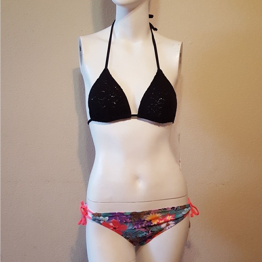 California Waves Strap Tie Bikini Size Sm